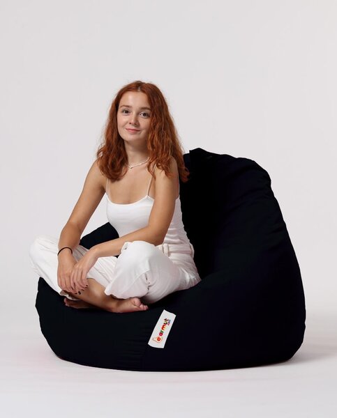 Градински фотьойл с пуф Premium Black 115x130x39 cm