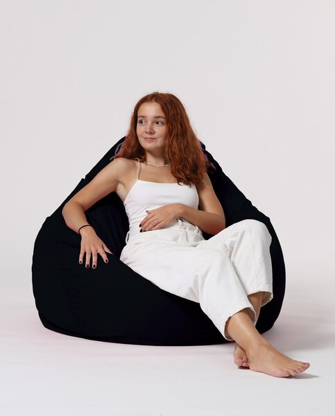 Градински фотьойл с пуф Premium Black 115x130x39 cm