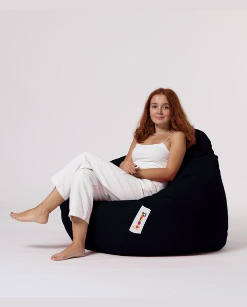 Градински фотьойл с пуф Premium Black 115x130x39 cm