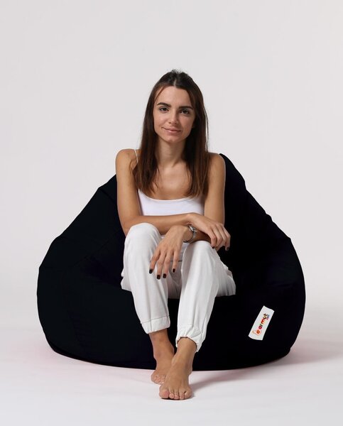 Градински фотьойл с пуф Premium Black 115x130x39 cm