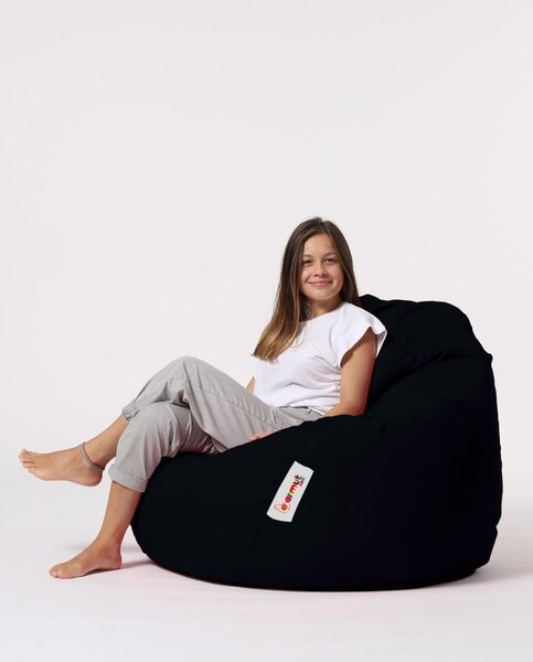 Градински фотьойл с пуф Premium Black 115x130x39 cm