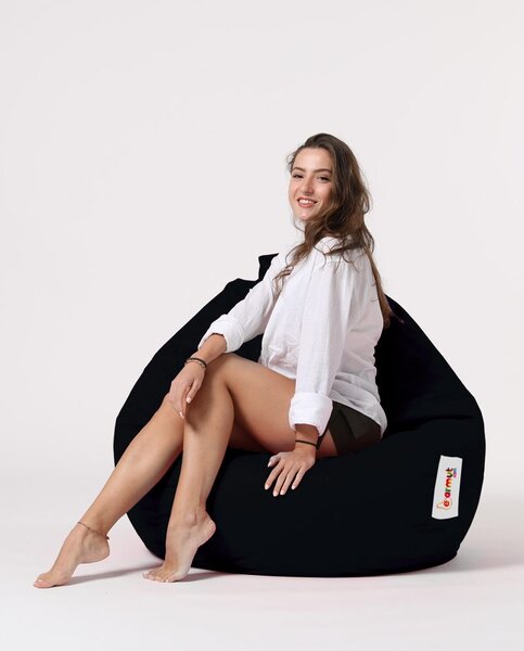 Градински фотьойл с пуф Premium Black 115x130x39 cm