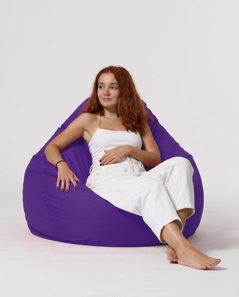 Градински фотьойл с пуф Premium Violet 115x130x39 cm
