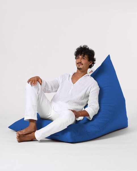 Градински фотьойл с пуф Pyramid Blue 145x90x35 cm