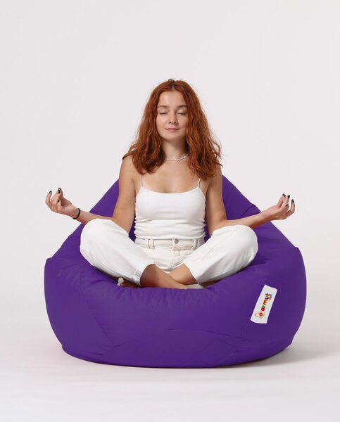 Градински фотьойл с пуф Premium Violet 115x130x39 cm