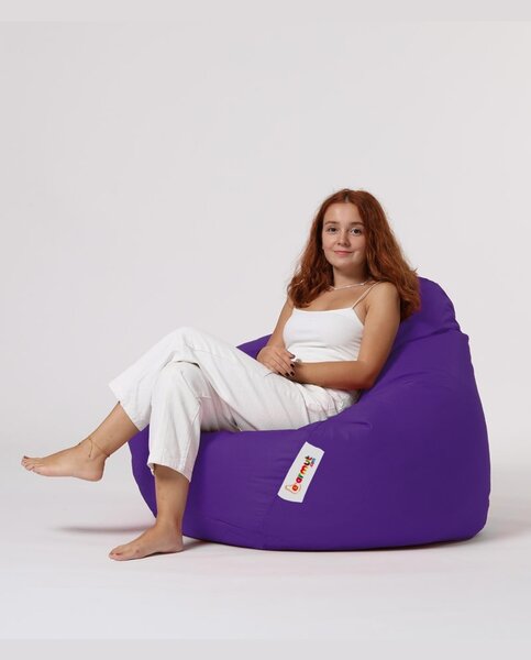 Градински фотьойл с пуф Premium Violet 115x130x39 cm