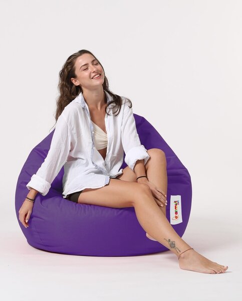 Градински фотьойл с пуф Premium Violet 115x130x39 cm