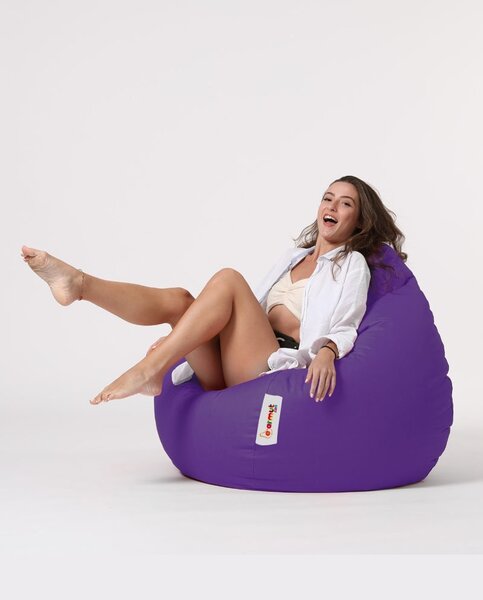 Градински фотьойл с пуф Premium Violet 115x130x39 cm