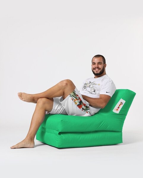 Градински фотьойл с пуф Siesta Green 180x55x40 cm