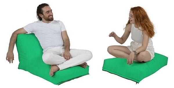 Градински фотьойл с пуф Siesta Green 180x55x40 cm