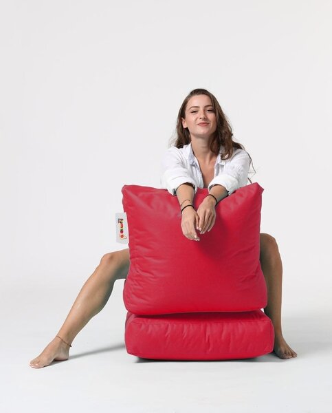 Градински фотьойл с пуф Siesta Red 180x55x40 cm
