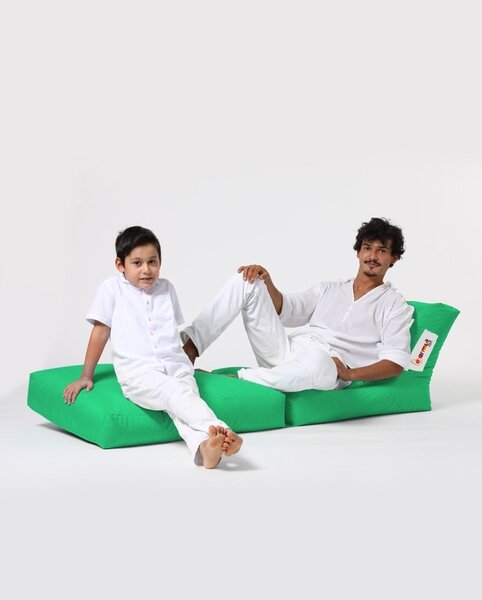 Градински фотьойл с пуф Siesta Green 180x55x40 cm