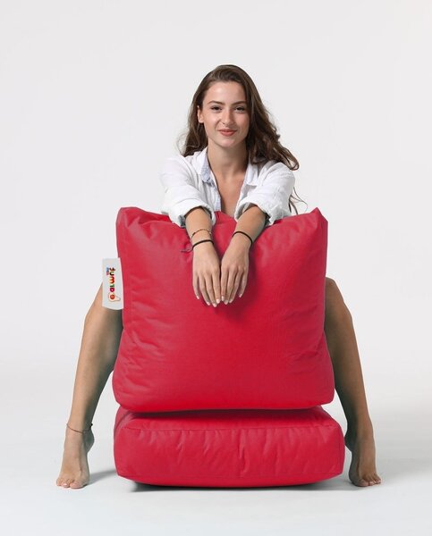 Градински фотьойл с пуф Siesta Red 180x55x40 cm