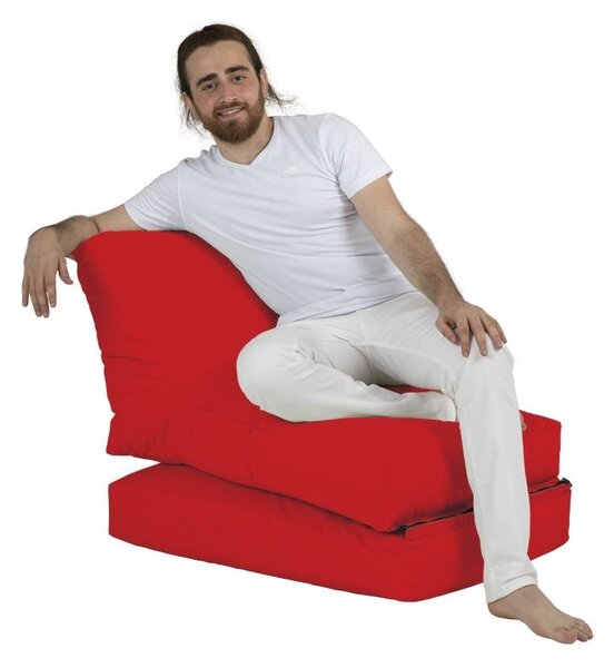 Градински фотьойл с пуф Siesta Red 180x55x40 cm