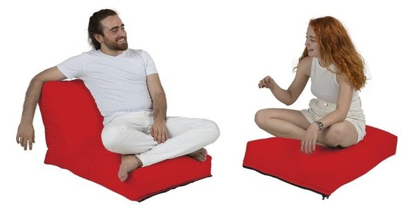 Градински фотьойл с пуф Siesta Red 180x55x40 cm