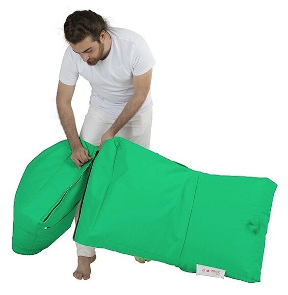 Градински фотьойл с пуф Siesta Green 180x55x40 cm
