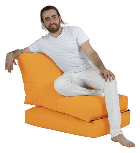 Градински фотьойл с пуф Siesta Orange 180x55x40 cm