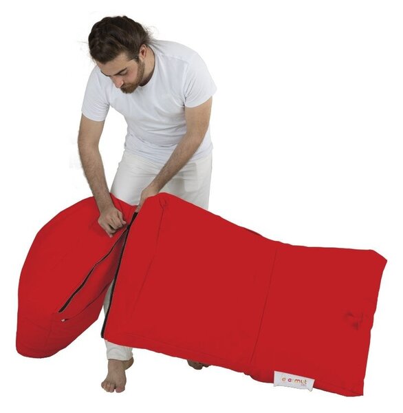 Градински фотьойл с пуф Siesta Red 180x55x40 cm
