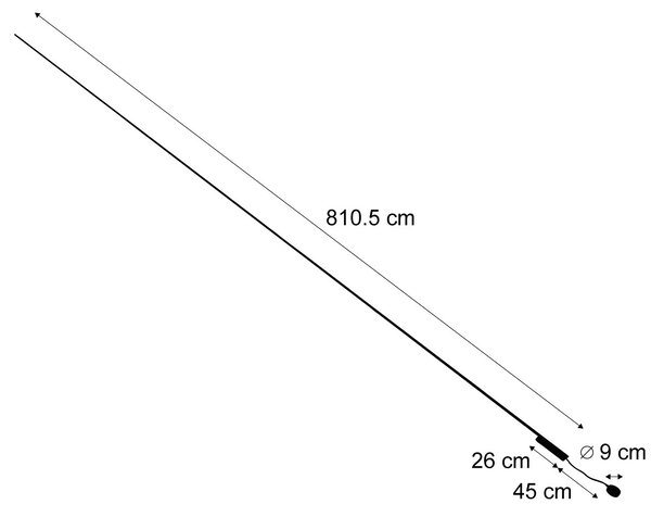 Modern railsysteem zwart 1-fase 800 cm - Magnetic