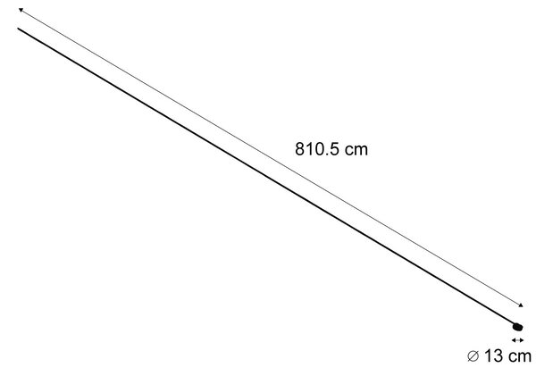 Modern railsysteem zwart 1-fase 800 cm met ronde voeding - Magnetic