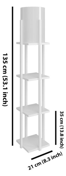 Lampadar Nora White 21x21x36 cm