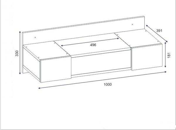 Висяща тоалетка Zakkum Антрацит 100x33x39,1 cm
