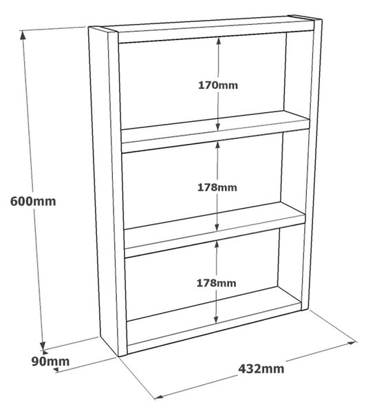 Окачен кухненски рафт PR1 Pin 43.2x60x9 cm