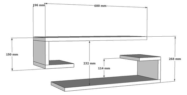 Стенен рафт Eldo White 60x15x19,6 cm