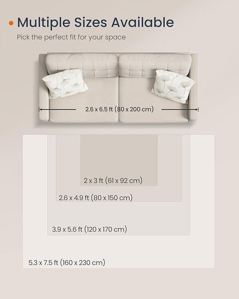 Килим Songmics Cappuccino 170x120 cm