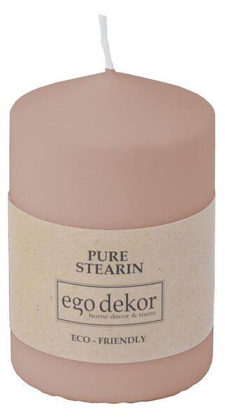 Прахово розова свещ Връх, време за горене 25 ч. Eco - Eco candles by Ego dekor