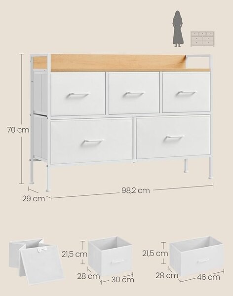 Сонгмикс Bej 98.2x29x70 cm скрин с чекмеджета