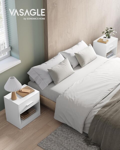 Комплект от 2 нощни шкафчета Vasagle White 45x35x58,3 cm