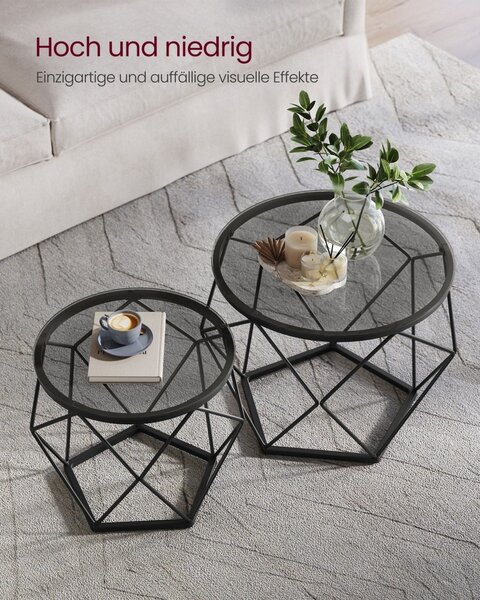 Масичка за кафе Vasagle Black 48.2x48.2x48.2x39.2 cm