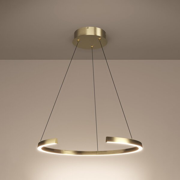 Stars of Light LED висяща лампа Labonete, златиста, 80 см, 1 лампа, CCT, Затъмняване, Злато / месинг, Дневна/трапезария, Алуминий, Модерен