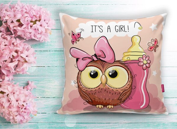 Бебешка калъфка за възглавница 43x43 cm Girl Owl – Mila Home