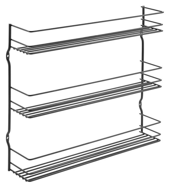 Черен висящ триетажен шкаф за подправки Lava Pepito - Metaltex