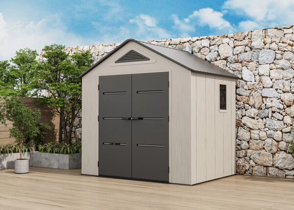Пластмасова градинска барака за инструменти EVEREST 250×180 см, 4.5 м² HDPE 22мм, Тъмно сив