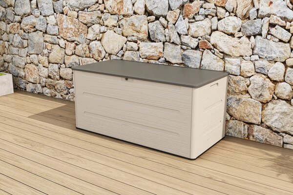 Пластмасов градински скрин за съхранение SIERRA 645 л, HDPE 22мм, Тъмно сив