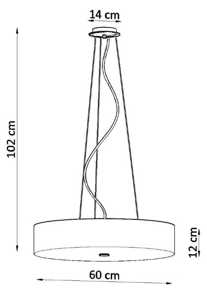 Черно висящо осветително тяло с текстилен абажур ø 60 cm Herra – Nice Lamps