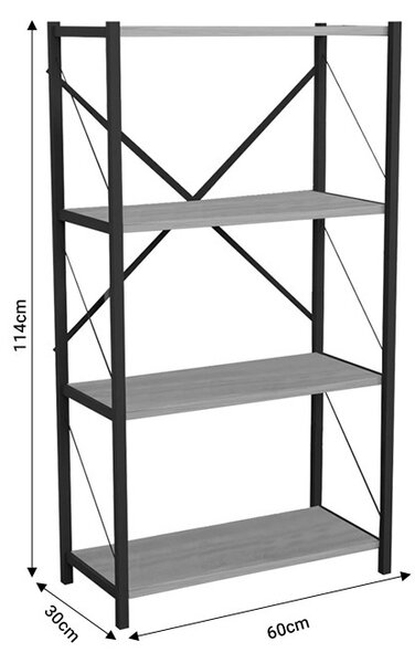 Стелаж за книги Jackrey Pako Pako World Дъб 60x30x114 cm