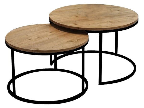 Комплект от 2 масички за кафе Solme Pako World Natural 75x75x45 cm