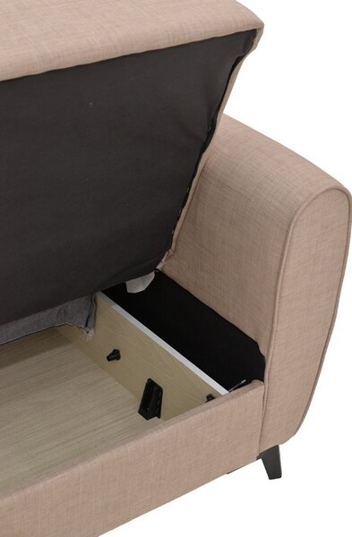 3-местен диван с място за съхранение Lincoln 3 Pako World Beige 225x85x90 cm