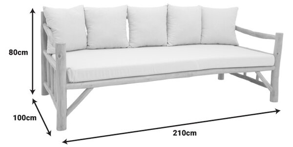 Градински диван Roziana Boho Pako World Natural 210x100x80 cm