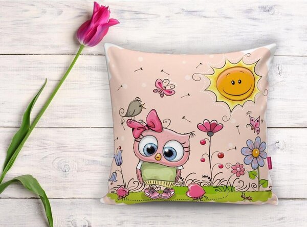 Бебешка калъфка за възглавница 43x43 cm Pink Owl – Mila Home