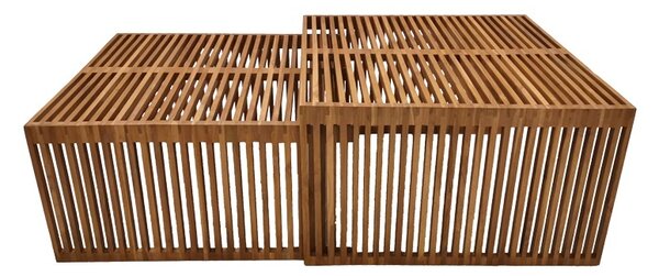 Комплект от 2 градински маси за подреждане Tinnie Boho Pako World Natural 86x80x46 cm