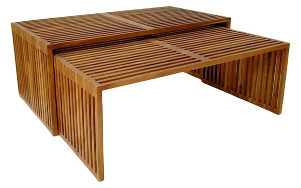 Комплект от 2 градински маси Tinnie Boho Pako World Natural 116x60x46 cm
