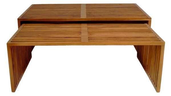 Комплект от 2 градински маси Tinnie Boho Pako World Natural 116x60x46 cm