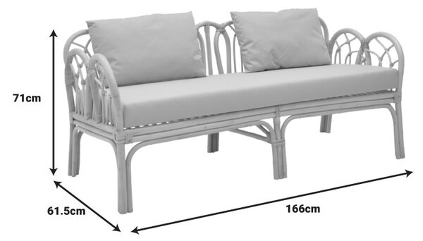 Градински диван с 2 места Ytrone Boho Pako World Natural 166x61.5x61.5x71 cm