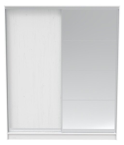 Гардероб за спалня с 2 плъзгащи се врати с огледало Aparador Pako World White 180x60x220 cm