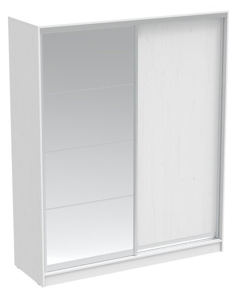 Гардероб за спалня с 2 плъзгащи се врати с огледало Aparador Pako World White 180x60x220 cm